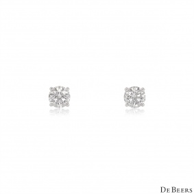 De Beers Platinum Diamond Classic Solitaire Earrings 1.40ct TDW E102135